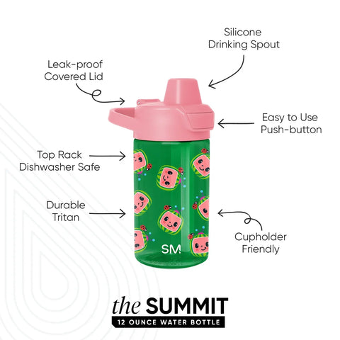 Summit Kids Plastic Water Bottle with Simple Flip Straw Lid