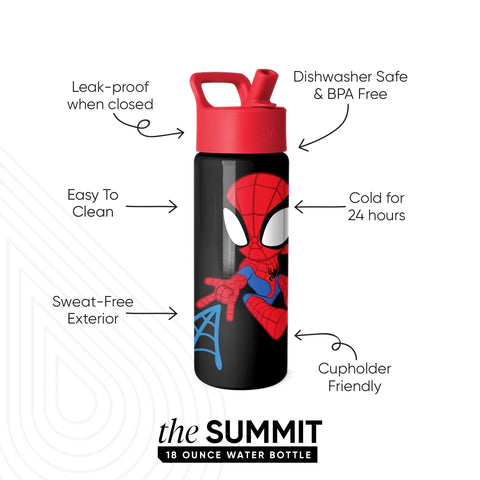 Summit Kids Water Bottle with Straw Lid