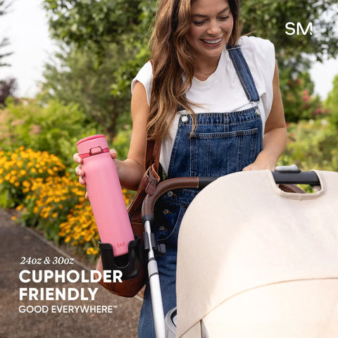 Simple Modern Mesa Loop Water Bottle with Straw | 30oz Cup Holder Friendly Insulated Stainless Steel Bottles for Travel, Sports and School | Cherry Wine