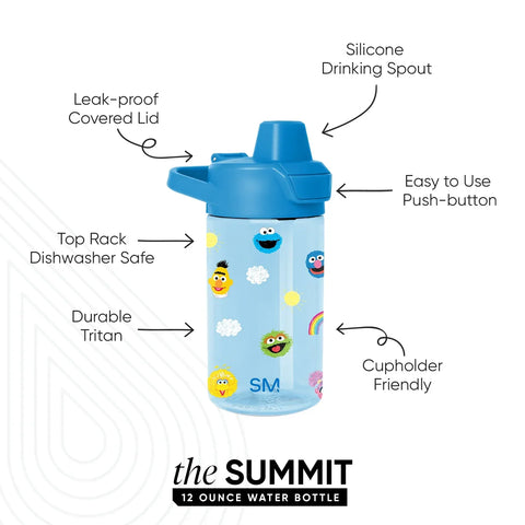 Summit Kids Plastic Water Bottle with Simple Flip Straw Lid
