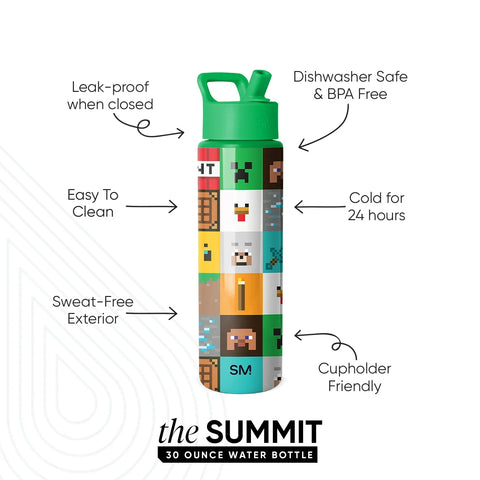 Summit Water Bottle with Straw Lid