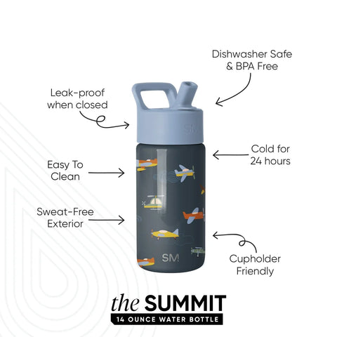 Summit Kids Water Bottle with Straw Lid