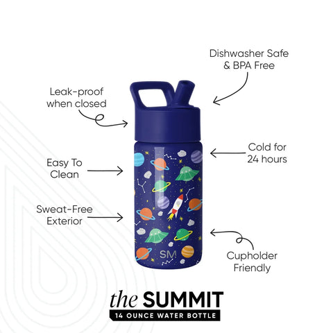 Summit Kids Water Bottle with Straw Lid