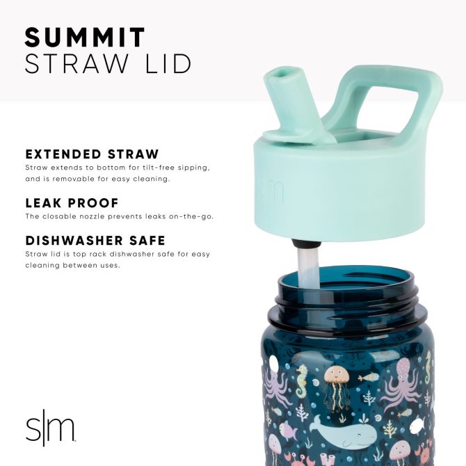 Summit Kids Plastic Water Bottle with Straw Lid