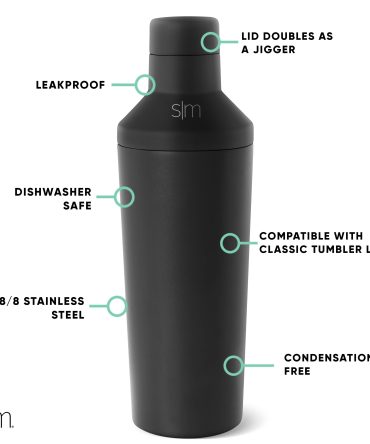 Classic Cocktail Shaker with Jigger Lid