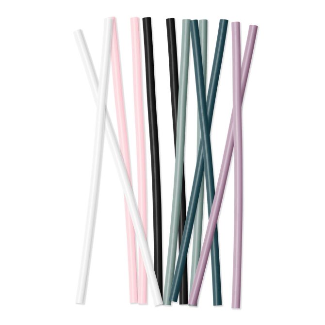 Plastic Reusable Drinking Straws 12-Pack