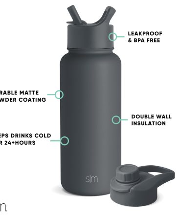 Summit Water Bottle with Straw Lid and Chug Lid