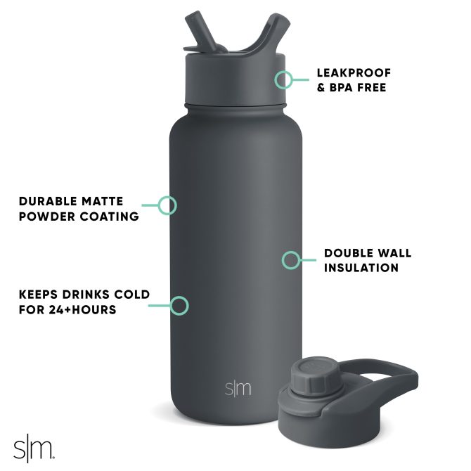 Summit Water Bottle with Straw Lid and Chug Lid