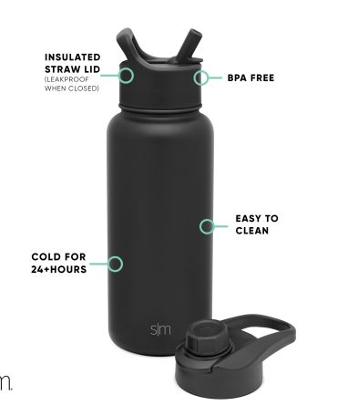 Summit Water Bottle with Straw Lid and Chug Lid