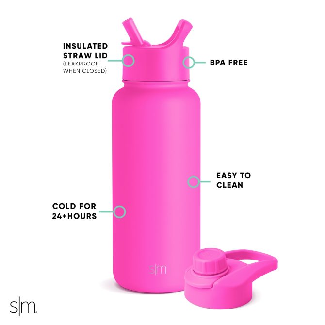 Summit Water Bottle with Straw Lid and Chug Lid