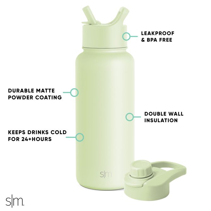 Summit Water Bottle with Straw Lid and Chug Lid