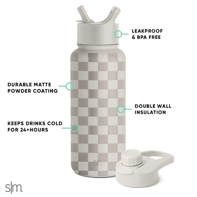 Summit Water Bottle with Straw Lid and Chug Lid