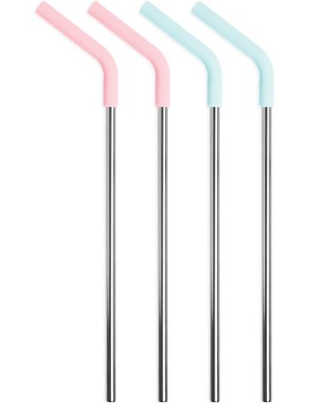 Stainless Steel Reusable Straws with Silicone Tips