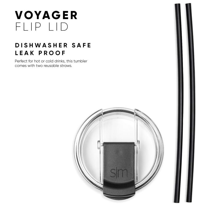 Voyager Tumbler with Clear Flip Lid & Straw